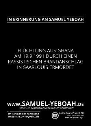 Virtueller Gedenkstein in Erinnerung an Samuel Yeboah